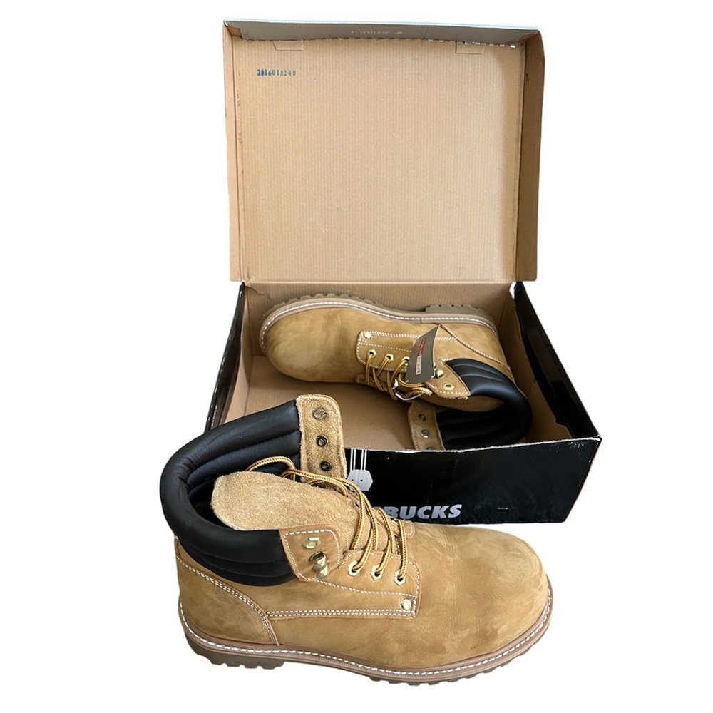 Men's Tan Boots oil resistant steel toe ASTM rated F 2413-11 Roebucks Size 11